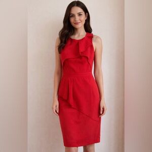 BCBGMaxAzria Red Asymmetrical Dress